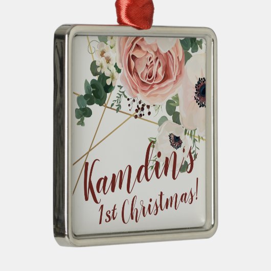 クリスマスパーソナライズされたオーナメント幾何ガーデンバラ メタルオーナメント (右)