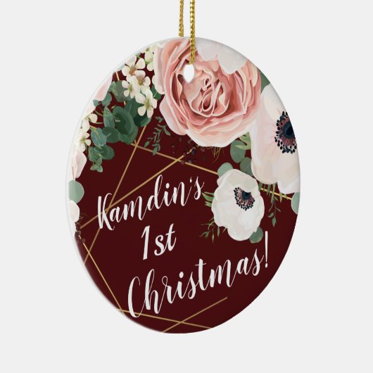 クリスマスパーソナライズされたオーナメント幾何学的ガーデンワイン セラミックオーナメント (右)