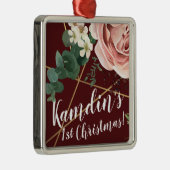 クリスマスパーソナライズされたオーナメント幾何学的ガーデンワイン メタルオーナメント (右)