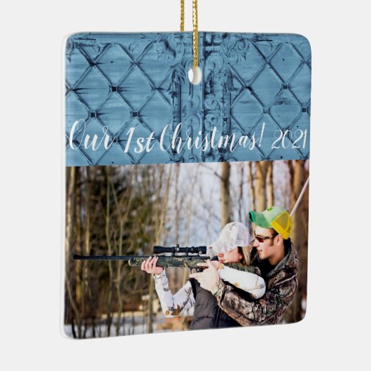 クリスマスパーソナライズされたオーナメント素朴ティンパネル天井 セラミックオーナメント (右)