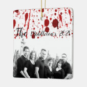 クリスマスパーソナライズされたオーナメント血(ばちゃばちゃ)跳ねるヴァンパイア セラミックオーナメント (左)