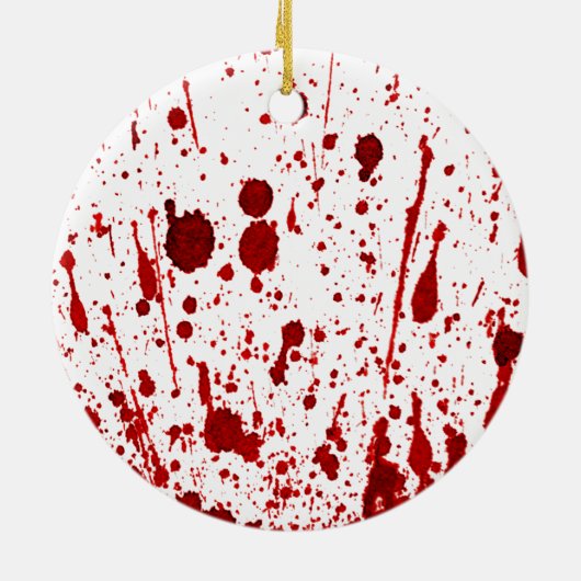 クリスマスパーソナライズされたオーナメント血（ばちゃばちゃ）跳ねるヴァンパイア セラミックオーナメント (裏面)