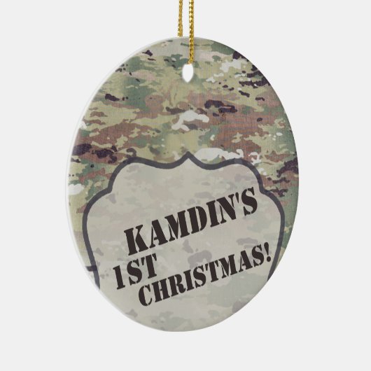 クリスマスパーソナライズされたオーナメント軍OCP迷彩柄ユニフォーム セラミックオーナメント (右)