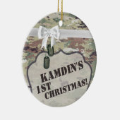 クリスマスパーソナライズされたオーナメント軍OCP迷彩柄ユニフォーム セラミックオーナメント (右)