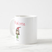 クリスマスパーソナライズされたキッズガールキャラクター  コーヒーマグカップ (正面左)