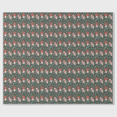 クリスマスパーソナライズされたキノコ ラッピングペーパー (フラット)