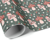 クリスマスパーソナライズされたキノコ ラッピングペーパー (ロールコーナー)