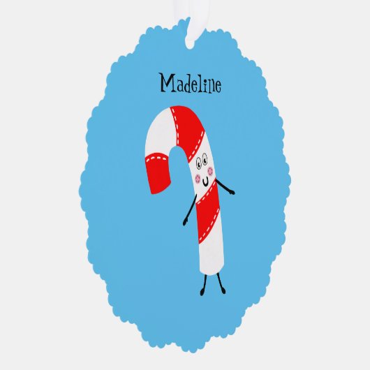 クリスマスパーソナライズされたキャンディーケーン オーナメントカード (右)