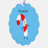 クリスマスパーソナライズされたキャンディーケーン オーナメントカード (左)