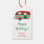 クリスマスパーソナライズされたキャンパー ギフトタグ (正面)