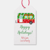 クリスマスパーソナライズされたキャンパー ギフトタグ (正面)