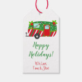 クリスマスパーソナライズされたキャンパー ギフトタグ (正面)