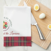 クリスマスパーソナライズされたクッキー名クリスマス キッチンタオル (四つ折り)