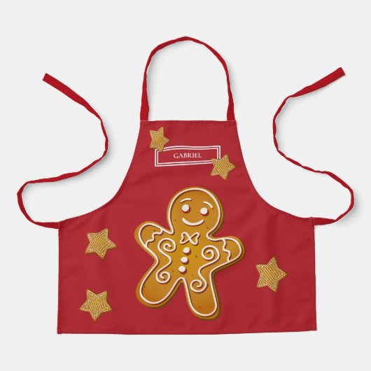 クリスマスパーソナライズされたクッキー エプロン (正面)