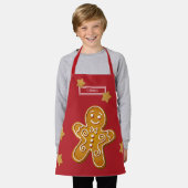 クリスマスパーソナライズされたクッキー エプロン (着用した状態)