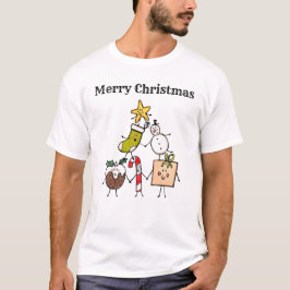クリスマスパーソナライズされたクルー Tシャツ