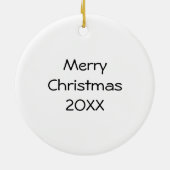 クリスマスパーソナライズされたコーギ セラミックオーナメント (裏面)