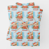 クリスマスパーソナライズされたコーギ ラッピングペーパーシート (インサイチュ)