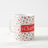 クリスマスパーソナライズされたコーヒーマグ コーヒーマグカップ (正面左)