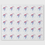 クリスマスパーソナライズされたサンタクロース恐竜 ラッピングペーパー (フラット)