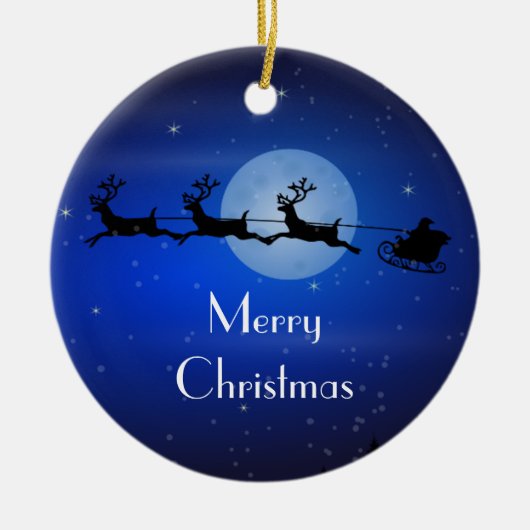 クリスマスパーソナライズされたサンタ セラミックオーナメント (正面)