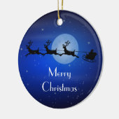 クリスマスパーソナライズされたサンタ セラミックオーナメント (左)