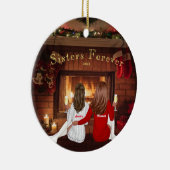 クリスマスパーソナライズされたシスターズベスティーズ セラミックオーナメント (右)