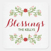 クリスマスパーソナライズされたシール スクエアシール (正面)