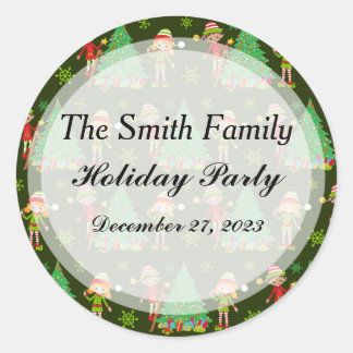 クリスマスパーソナライズされたシール ラウンドシール