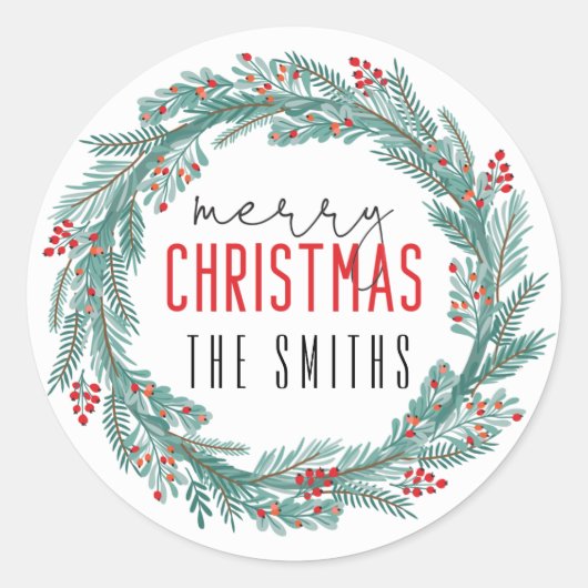 クリスマスパーソナライズされたシール ラウンドシール (正面)