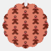 クリスマスパーソナライズされたジンジャーブレッドマン オーナメントカード (裏面)