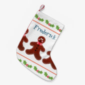 クリスマスパーソナライズされたジンジャーブレッドマン スモールクリスマスストッキング (正面 (吊り時))
