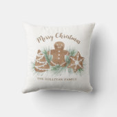 クリスマスパーソナライズされたジンジャーブレッドCookie クッション (裏面)