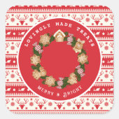 クリスマスパーソナライズされたスイーツラベル スクエアシール (正面)