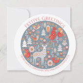 クリスマスパーソナライズされたスカンジナビア北欧の森 シーズンカード (正面)