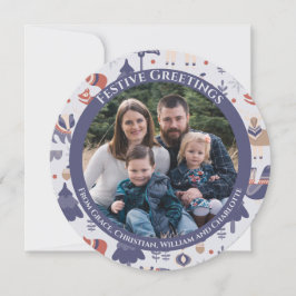 クリスマスパーソナライズされたスカンジナビア北欧の森 シーズンカード