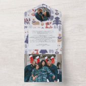 クリスマスパーソナライズされたスカンジナビア北欧カード オールインワン招待状 (内側)