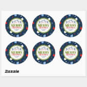 クリスマスパーソナライズされたスタンプ ラウンドシール (シート)