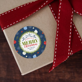 クリスマスパーソナライズされたスタンプ ラウンドシール