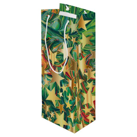 クリスマスパーソナライズされたスター ワインギフトバッグ (裏面アングル)