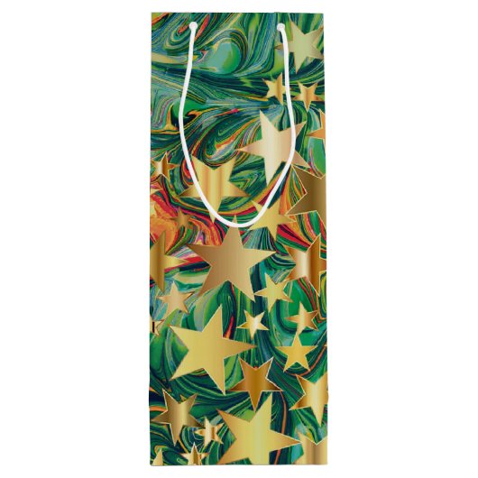 クリスマスパーソナライズされたスター ワインギフトバッグ (裏面)