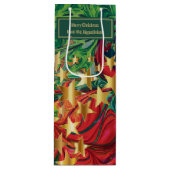 クリスマスパーソナライズされたスター ワインギフトバッグ (正面)