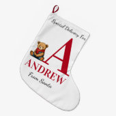 クリスマスパーソナライズされたストッキング ラージクリスマスストッキング (正面 (吊り時))