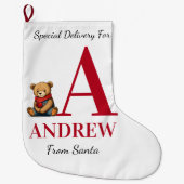 クリスマスパーソナライズされたストッキング ラージクリスマスストッキング (正面)