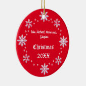 クリスマスパーソナライズされたスノーフレークオーナメント セラミックオーナメント (右)