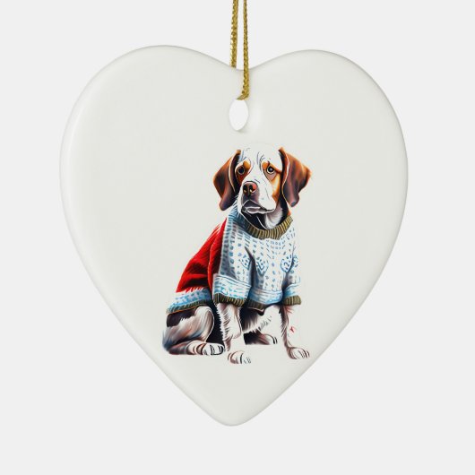 クリスマスパーソナライズされたセーターのブリタニー セラミックオーナメント (右)