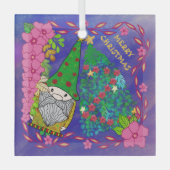 クリスマスパーソナライズされたツリー付き格言メリークリスマス ガラスオーナメント (正面)