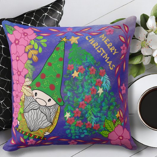 クリスマスパーソナライズされたツリー付き格言メリークリスマス クッション