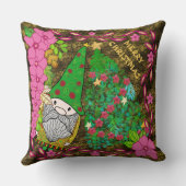 クリスマスパーソナライズされたツリー付き格言メリークリスマス クッション (裏面)