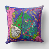 クリスマスパーソナライズされたツリー付き格言メリークリスマス クッション (裏面)